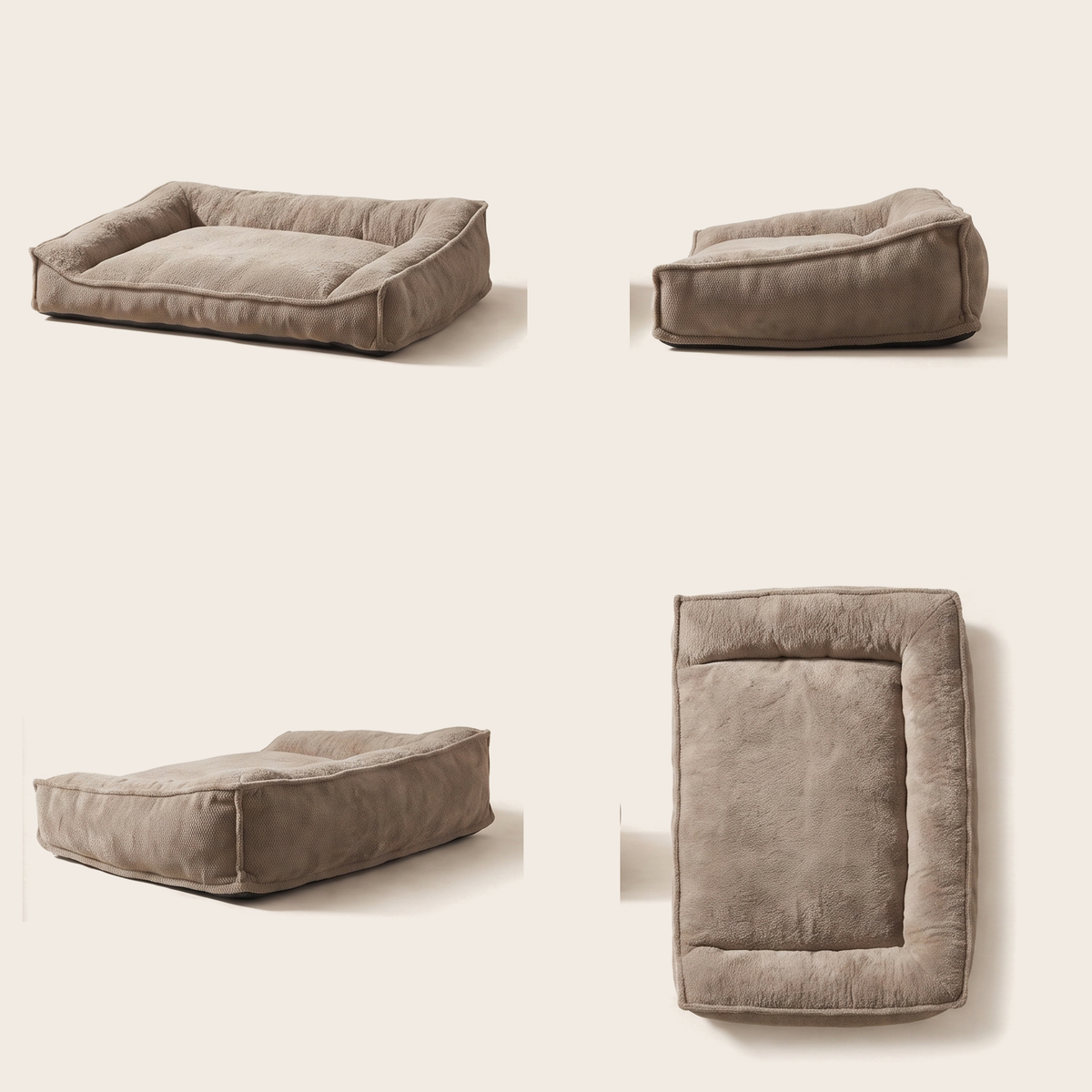 Four angles of the Apawrest Ergonomic Couch Bed in Walnut