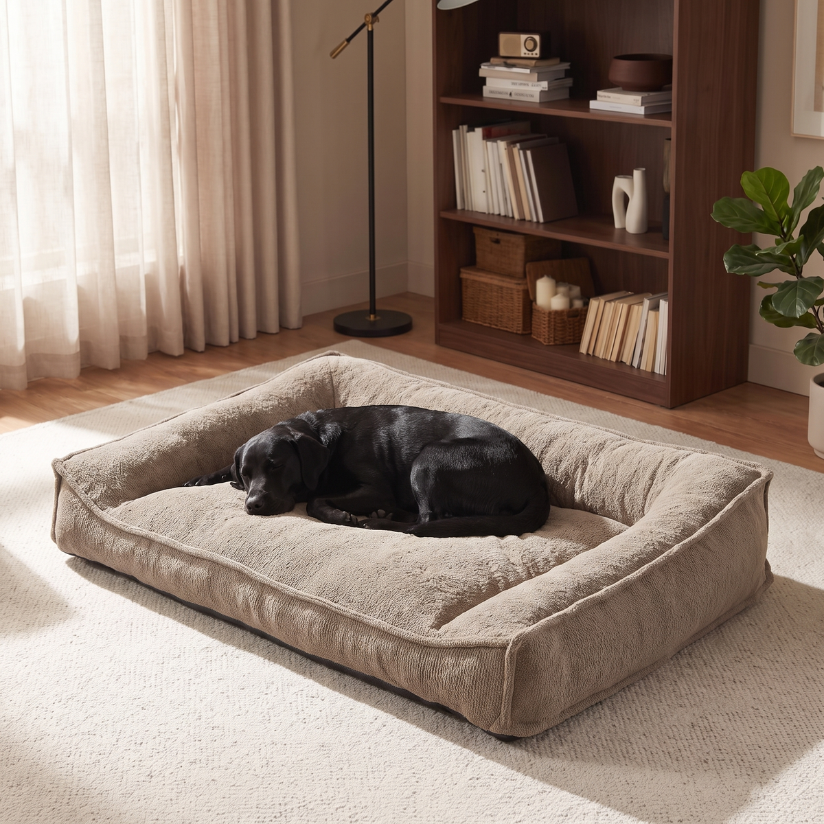 Apawrest Ergonomic Couch Bed in Walnut, angled view