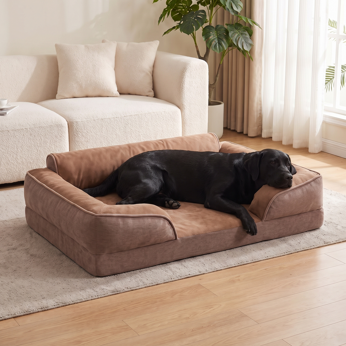 Apawrest Deep-Sleep Sofa Bed in Walnut, top view of the sleeping surface